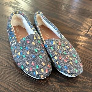 TOMS women’s ' Gray Slip-On Shoes with Colorful Pattern